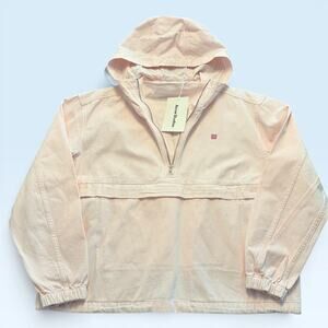 Acne Studios Jacket Mens XS Pink Hooded Cotton Anorak 1/4 Zip FA-UX-OUTW000148